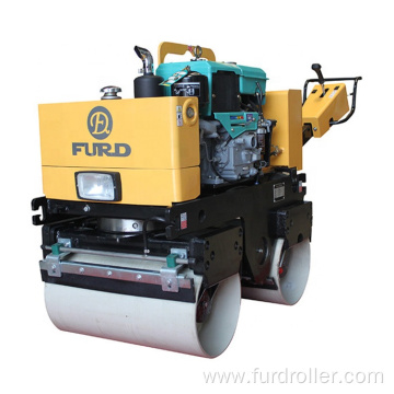 Walk behind mini double drum compactor road pedestrian vibratory roller FYL-800CS